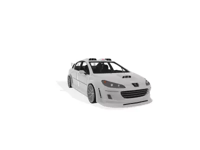 Peugeot 407 TAXI 4 Low-poly 3D model