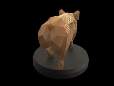 Parametric V Pig Low-poly 3D model