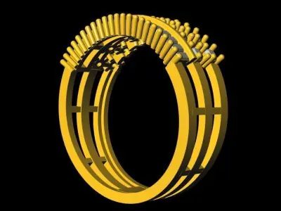 Diamond Engagement Women Ring 3D print model