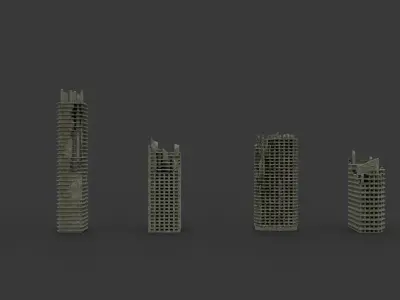 Ruined buildings pack - Free download Free low-poly 3D model