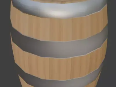 Simple Barrel Free low-poly 3D model