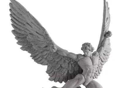 angel sitting statue 3D model