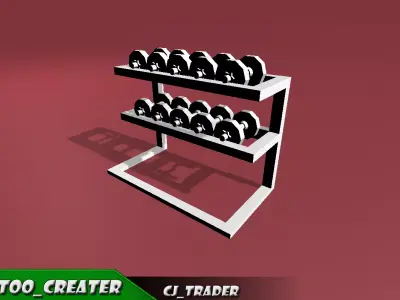 low poly dumble stand free 3d model Free low-poly 3D model