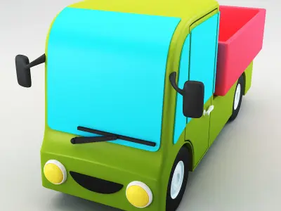 Truck v 1 colorful toy 3D model