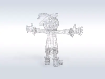 Cheerful Pumpkin Boy Halloween Character  Free 3D model purchase