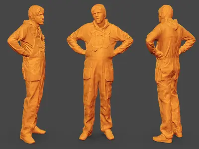 Stylized Car Mechanic Character 3D model
