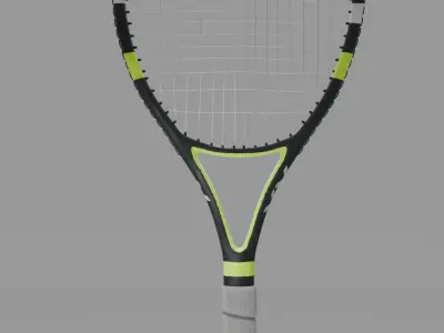 Tennis bat and ball Low-poly 3D model