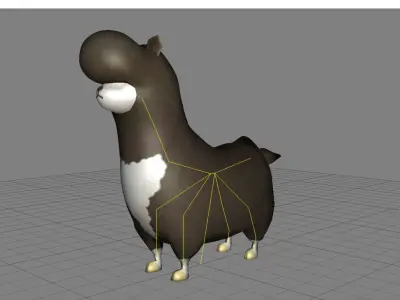 Lowpoly Animal Cartoon - Llama Low-poly 3D model