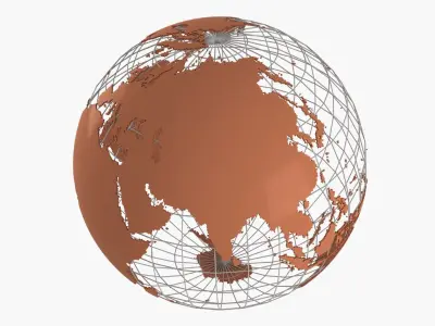 Globe News Skeleton Cinammon Color 3D model