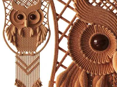 Macrame Low-poly 3D model