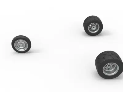 Wheel Set of Ape car proto Scale 1 to 25 3D print model