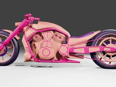 MotoC motorcycle Low-poly 3D model