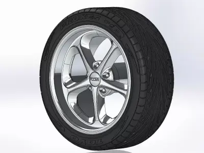 Wheel 18inch Foose Shockwave for scale model 3D print model