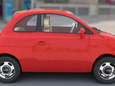 Fiat 500 Low-poly 3D model