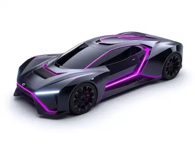 Elite Performance Wide-Body Hypercar 3D Model Low-poly 3D model by Choco-Bear
