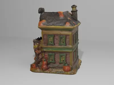 Halloween house decoration Low-poly 3D model
