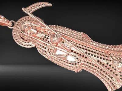 Santa Muerte Holy Death Grim Reaper Necklace Pendant Jewelry 3D print model