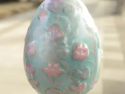 Decorative Fantasy Egg with Cute Low-poly 3D model