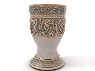 Ornate Bronze Goblet model pack Low-poly 3D model