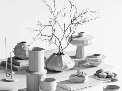 Decorative set19 3D model purchase