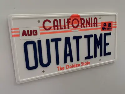 Back to the Future DeLorien Licence Plate Wall Plaque 3D print model