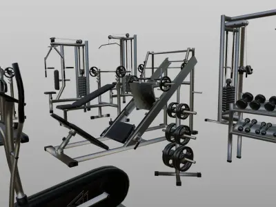 gym equipments 3D model