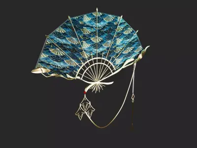 golden war fans model Low-poly 3D model