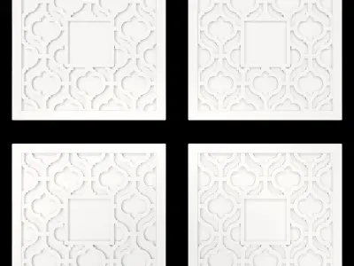 Decor set of four decorative squares 3D model