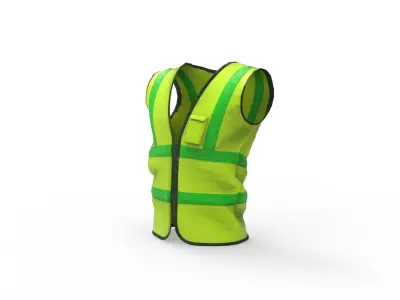 Realistic Worker Vest 001 Low-poly 3D model