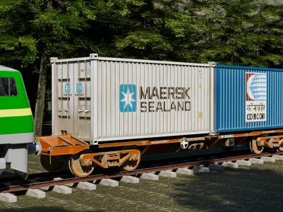 Indian Railways BLC-A Wagon  Low-poly 3D model