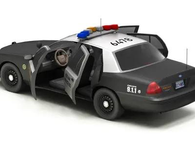 Car Police 4 Low-poly 3D model