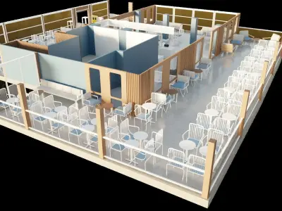 Self-service Cafe 3D model
