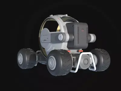 Cyberpunk Sphere Vehicle 3D Model 3D model