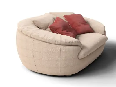 Luxury Modern Sofa Low-poly 3D model