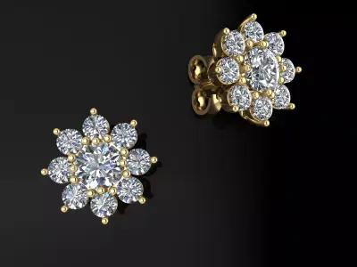Flower Earrings  3D print model purchase