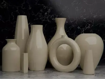 Set de vasijas de ceramica  3D model