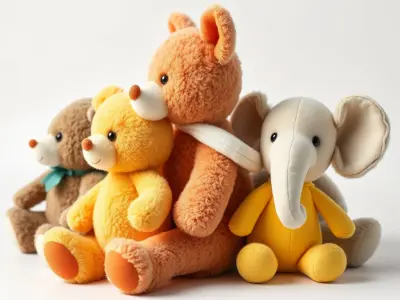 Colorful Plush Toys Collection model pack Low-poly 3D model