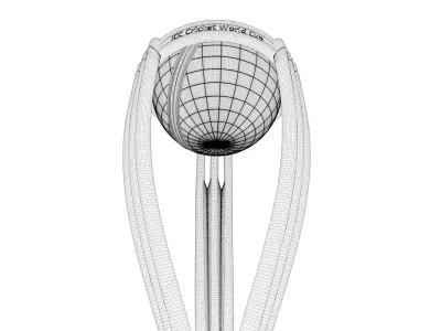 World cup cricket trophy Low-poly 3D model