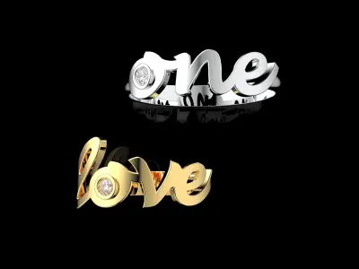Love and One Rings 3D print model