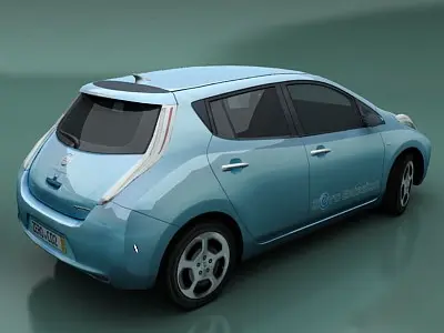 Nissan Leaf stand Low-poly 3D model