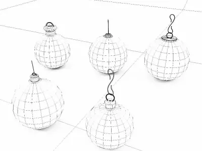 Christmas tree ball 3d model set4 Low-poly 3D model