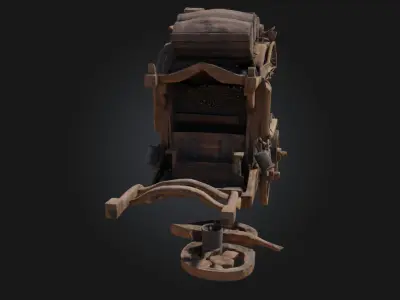 Rustic Travelers Wagon  The Mobile Hearth of Wandering Souls 3D model