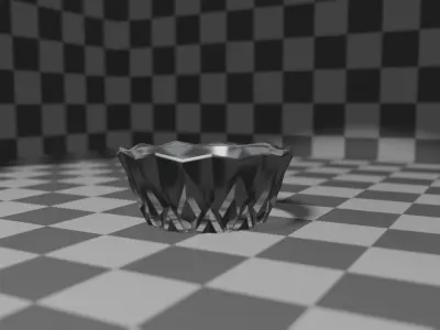 Glass Crystal Bowl Free low-poly 3D model
