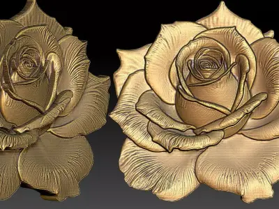 2 Rose CNC Relief Model 3D print model