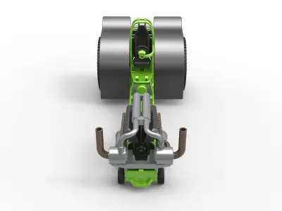 Pulling tractor with turbo engine V12 Scale 1 to 25 3D print model