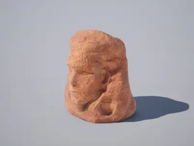 God Statue Osiris Head Low-poly 3D model