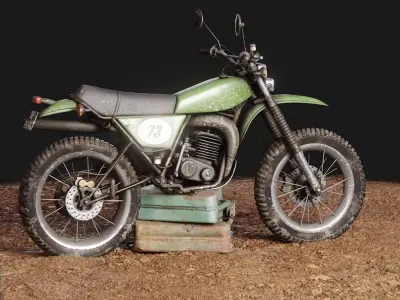 80s trail bike Low-poly 3D model