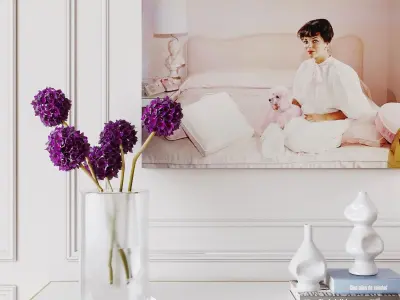 Credenza with decor set 3D model