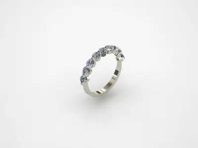 Engagement ring with round diamond  3D print model