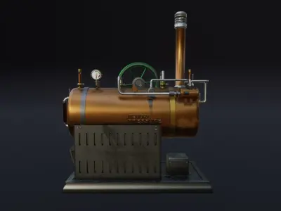 Steampunk Machine Low-poly 3D model